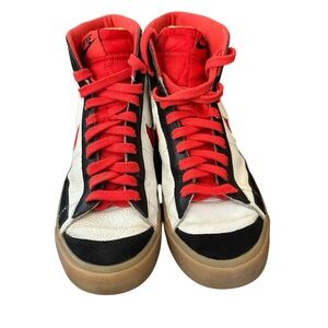 Nike SB Blazer Mid Sneakers Red Black White Gum Sole Men’s Size 9
